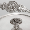 Victorian Cut Glass and Silver Plate Barrel with a Roman Motif Swing Handle