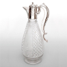 Silver Plated Claret Jug with a Spring Action Operated Hinged Lid
