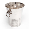 Large Art Deco Style Silver Plated French Ice Bucket with Looped Handles