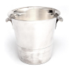 Vintage Art Decco Style Silver Plated Ice Bucket with Reeded Tab Handles