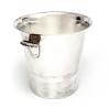 Vintage Art Decco Style Silver Plated Ice Bucket with Reeded Tab Handles