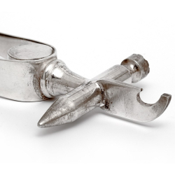 P.H.V. & Co Silver Plated Claw Ice Tongs with Ice Hammer and Bottle Opener