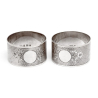 Pair of Vintage Silver Napkin Rings with a Floral and Engine Turned Design