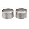 Pair of Vintage Silver Napkin Rings with a Floral and Engine Turned Design