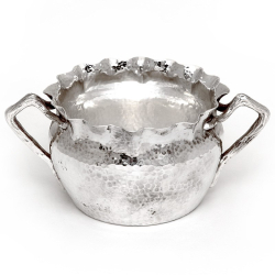 Victorian 4 pc Silver Plated Tea Set with a Hammered Style Body