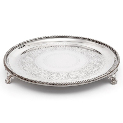 Elkington & Co Silver Plated 12" Salver with a Rope Style Border