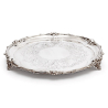 Elkington 10.5" Silver Plated Salver with a Scroll and Floral Shaped Mount