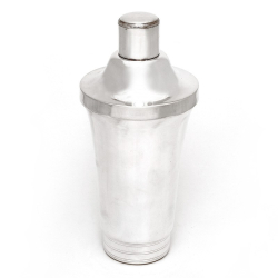 Vintage French Art Deco Silver Plated Three Section Cocktail Shaker