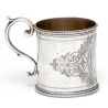 Victorian Silver Christening Mug Engraved with Floral Scenes