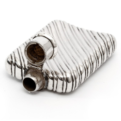 Victorian Silver Spiral Embossed Hip Flask