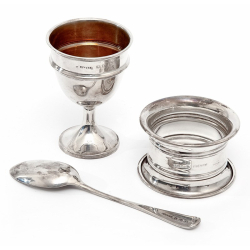 Silver Three Piece Christening Set in a Plain Simple Design