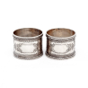 Pair of Boxed Antique Victorian Silver Napkin Rings