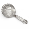 Victorian Silver Tea Caddy Spoon with a Circular Scalloped Fluted Bowl