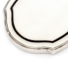 Art Deco Style Black and White Guilloche Enamel and Silver Hand Mirror