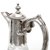 Victorian Silver Plate and Cut Glass Claret Jug Engraved with Grapes and Vines