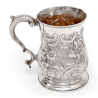 George III Silver Baluster Shape Christening Mug with a Cast Scroll Handle