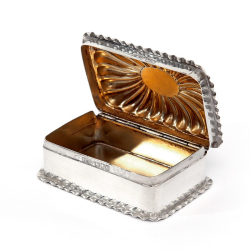 Victorian Silver Jewellery or Trinket Box with a Fluted Domed Hinged Lid