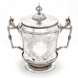 Unusual Shaped Silver Plated Barrel with Cast Gargoyle Style Handles (c.1890)