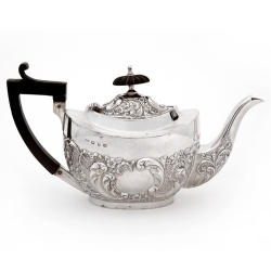 Oval Victorian Three Piece Silver Bachelor Tea Set