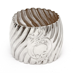 Victorian Silver Napkin Ring with a Chased Spiral Body