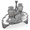 Elkington Silver Ink Stand with Two Cut Glass Inkwells