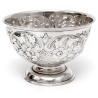 Edwardian Silver Rose Bowl Embossed with Flowers and Scrolls