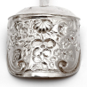 Georgian Shovel Shaped Silver Tea Caddy Spoon Embossed with Flowers and Scrolls