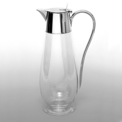 WMF Silver Plated Claret Jug with a Plain Mount and Clear Glass Body