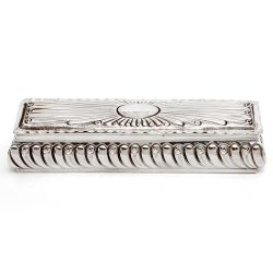 Victorian Silver Trinket Box with Gadroon Style Chased Body and Internal Gilding