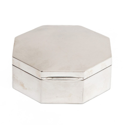 Antique Chester Silver Octagonal Jewellery Box (1921)