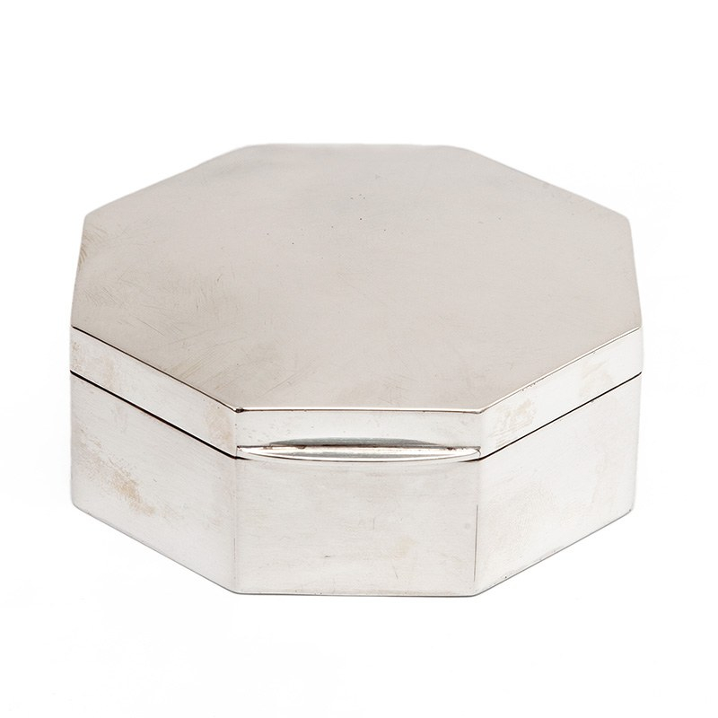 Antique Chester Silver Octagonal Jewellery Box (1921)
