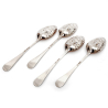 Boxed Set of Four Good Quality Edwardian Venetian Pattern Silver Berry Spoons