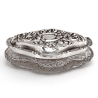 Edwardian Silver and Cut Glass Jewellery Jar with a Floral and Scroll Embossed Pull Off Lid