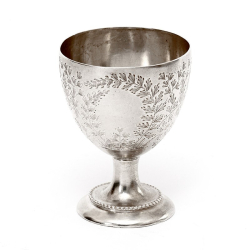 Good Quality Antique Mappin & Webb Silver Egg Cup Engraved with Ferns