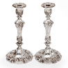 Pair of Decorative Victorian Silver Plated Candle Sticks in a High Rococo Form