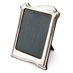 Large Art Nouveau Style Silver Frame with a Plain Shaped Stylised Border