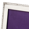 Impressive Silver Photo Frame with Plain Wavy Mount and Black Leathered Easel Back