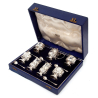 Edwardian Boxed Set of Seven Silver Condiments Retailed by Harrods