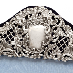 Edwardian Silver Photo Frame with a Pierced and Embossed Flower Scrolls Border