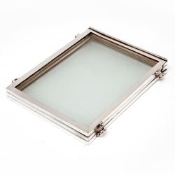 Simple Simon Patent Campaign Style Silver Plated Folding Photo Frame