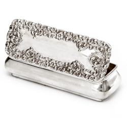 Small Victorian Silver Jewellery Box with Repousse Scroll and Flower Decoration