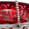 Circular Victorian Silver Plated Basket with the Original Cranberry Glass Liner