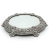 Cast Victorian Circular Mirror Plateau Cake Stand with a Rocky Simulated Border