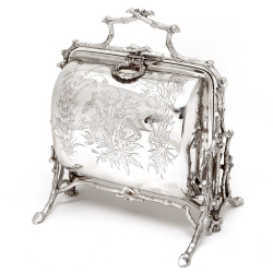Victorian Fenton Brothers Beautifully Engraved Silver Plated Biscuit Warmer