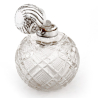 Edwardian Cut Class and Silver Spiral and Floral Lidded Perfume Bottle