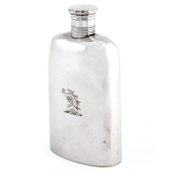 Early Victorian 5 fl oz Silver Hip Flask with a Plain Body (1859)