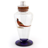 Clear Glass and Silver Plated Cocktail Shaker with an Enamel Painted Pheasant