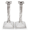 Pair of Victorian Silver Corinthian Column 12" Candle Sticks