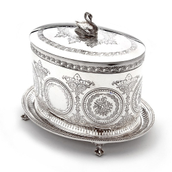 Victorian Henry Wilkinson Oval Silver Plated Biscuit Box