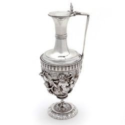 Heavily Decorated Henry Bourne Victorian Electroformed Silver Plated Ewer (c.1890)